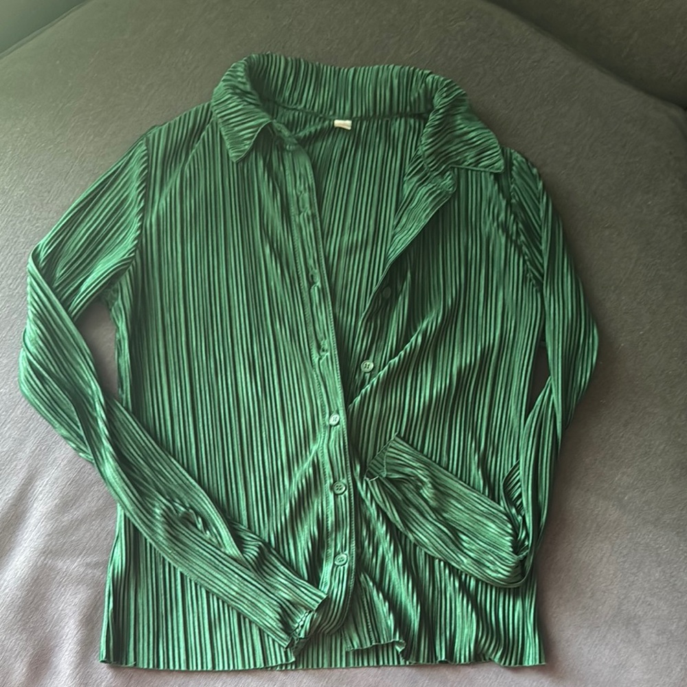 Emerald Green Striped Women's Top